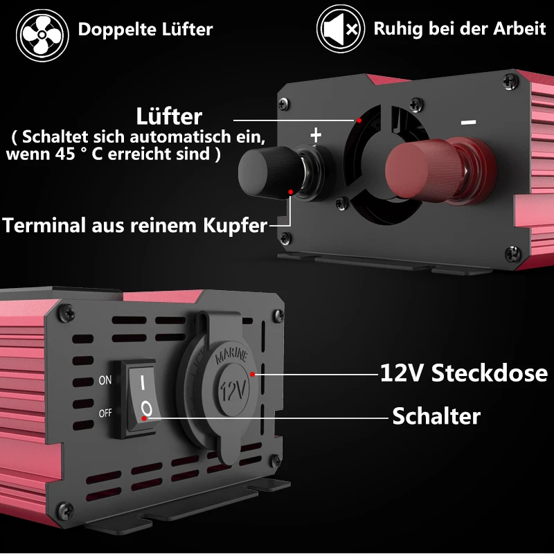 12V auf 220V 4000W Spitzenleis – Power Inverter 12V 220V 4000W Continuous Bewertung und Preis